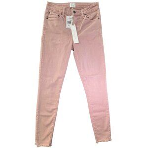 Jonathan‎ Simkhai Women's Pink Skinny Jeans Size 27 Frayed Hem Cotton Blend NWT
